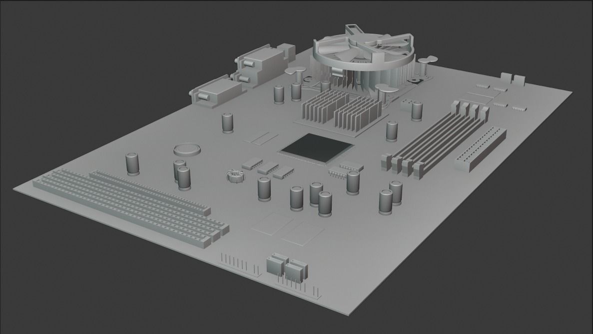 Motherboard cpu board 3D model_18