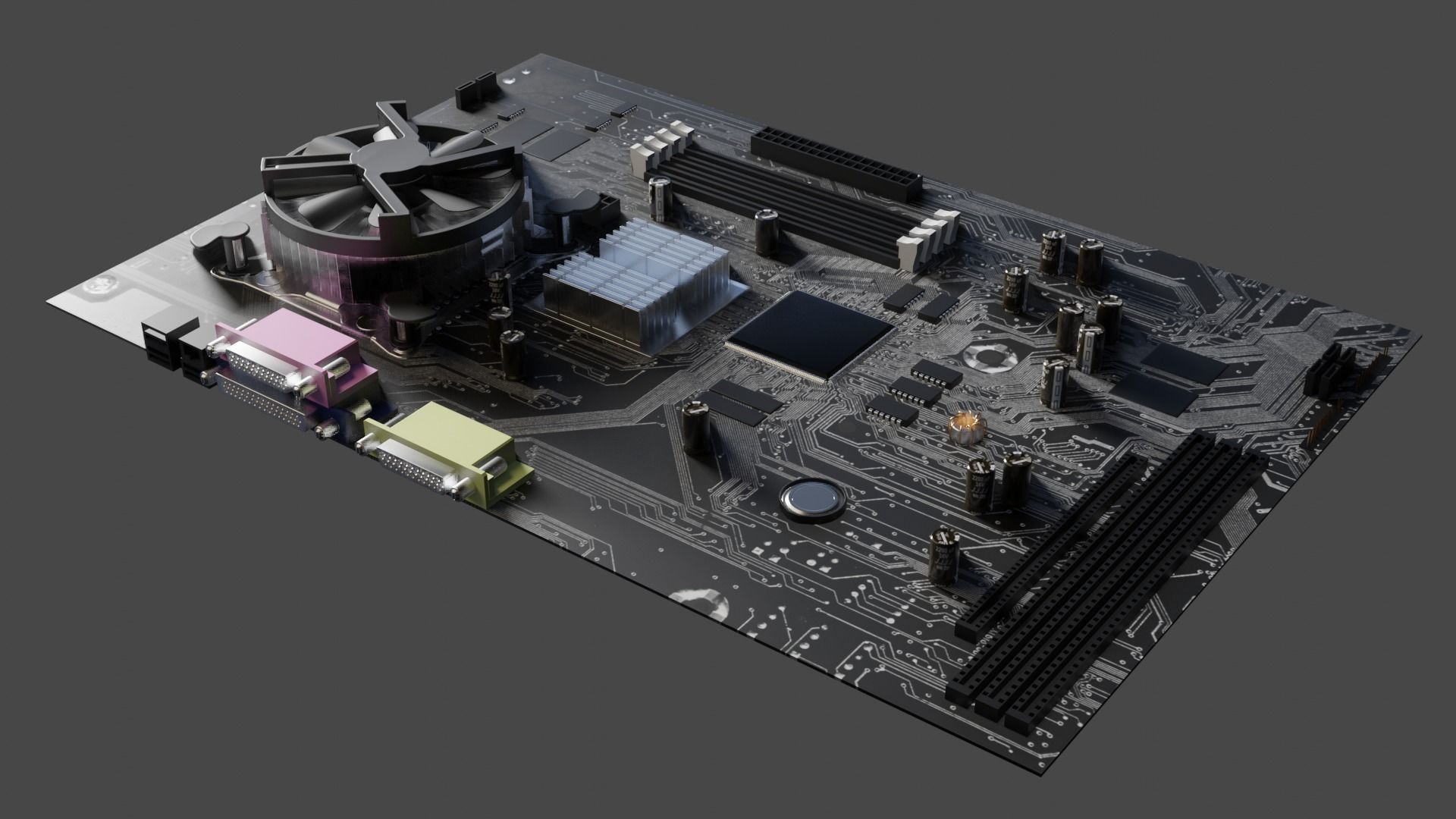 Motherboard cpu board 3D model_10