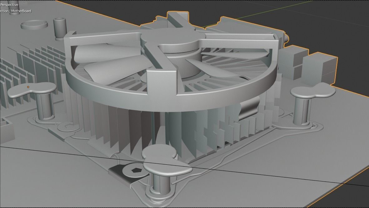 Motherboard cpu board 3D model_29