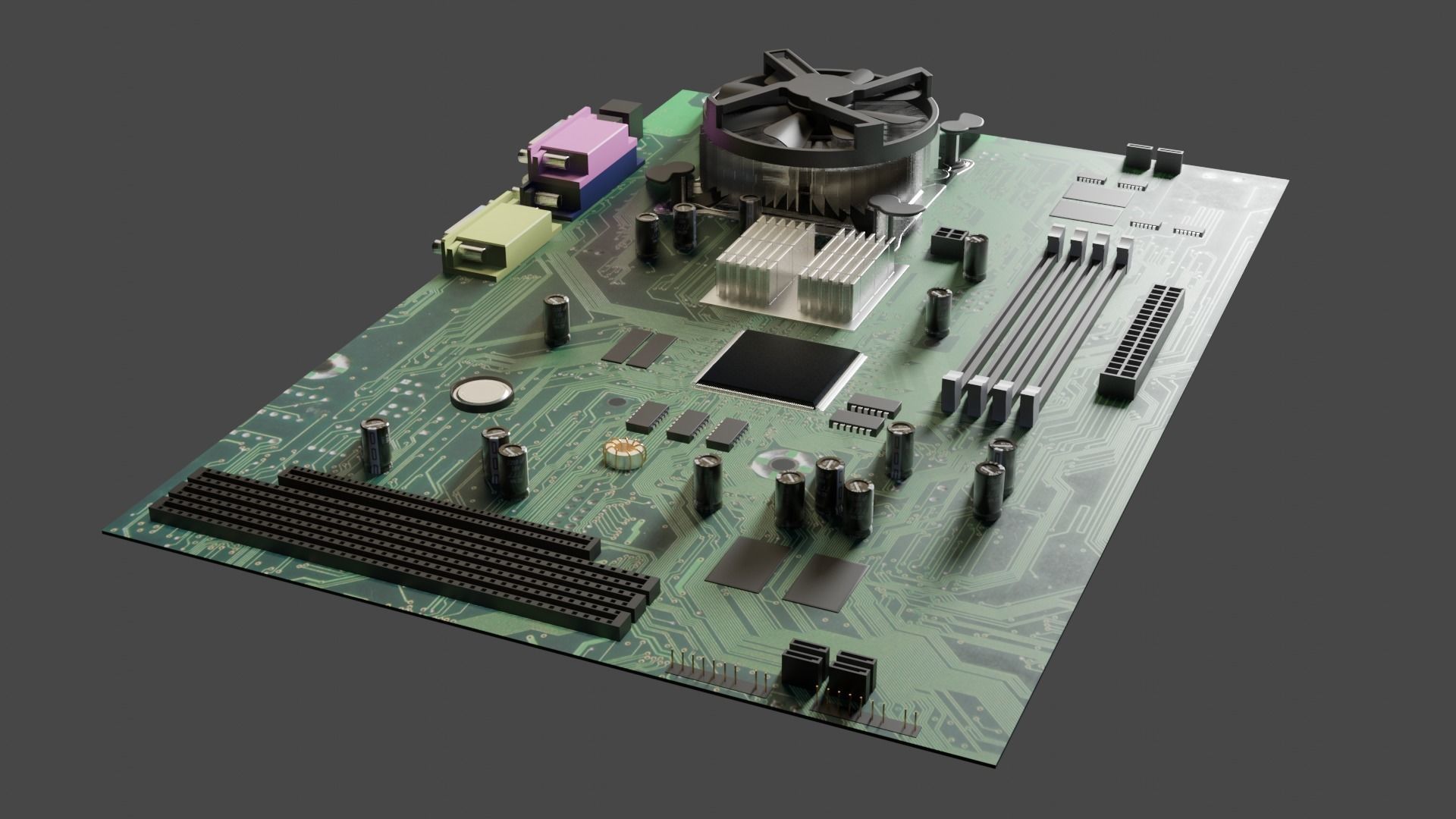 Motherboard cpu board 3D model_3