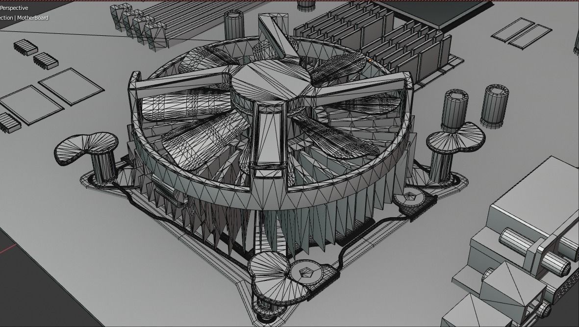 Motherboard cpu board 3D model_30