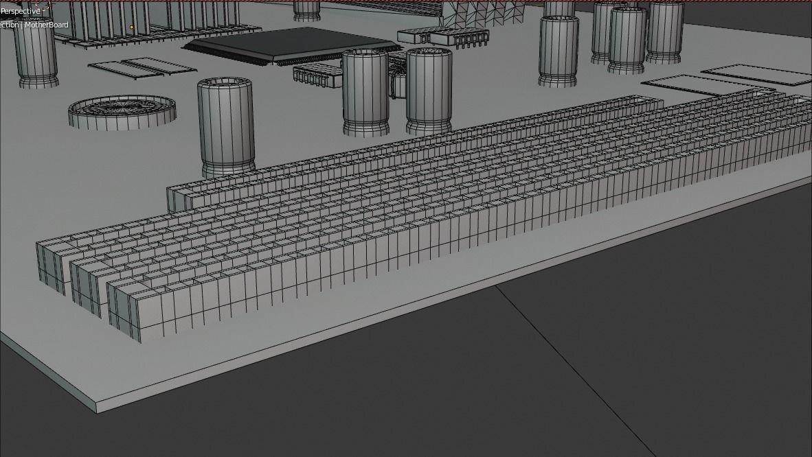 Motherboard cpu board 3D model_37