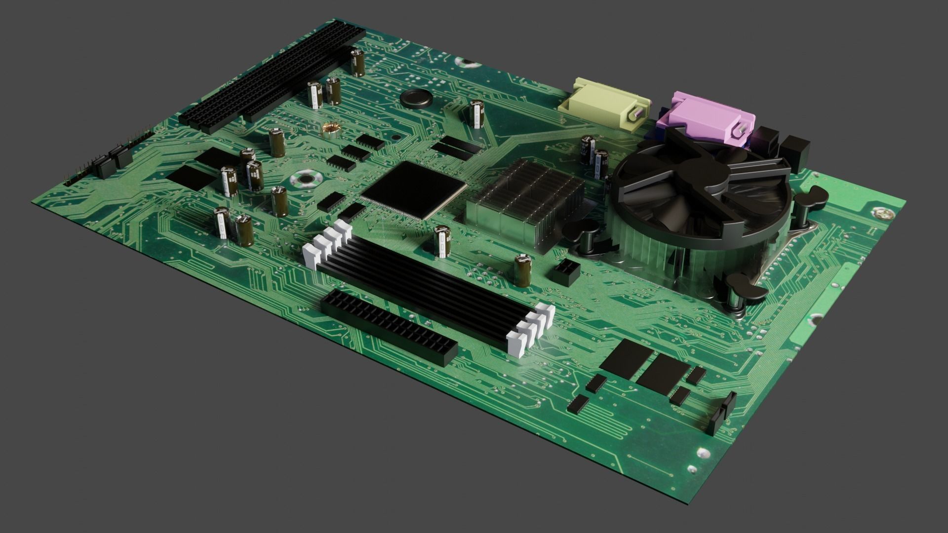 Motherboard cpu board 3D model_6