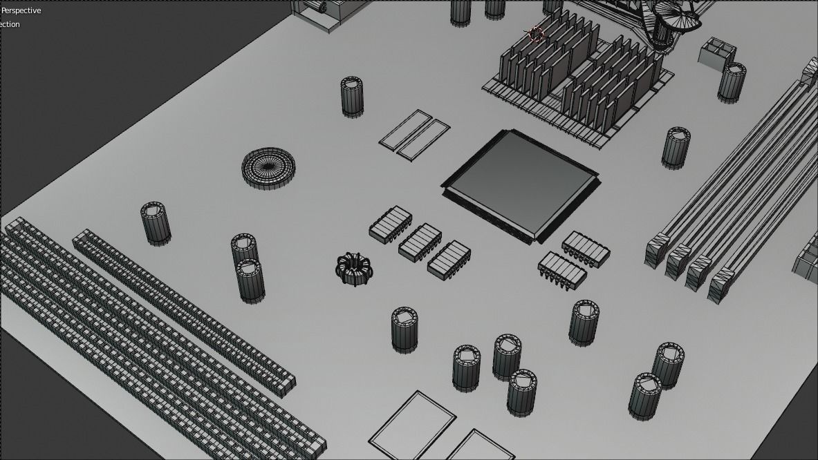 Motherboard cpu board 3D model_41
