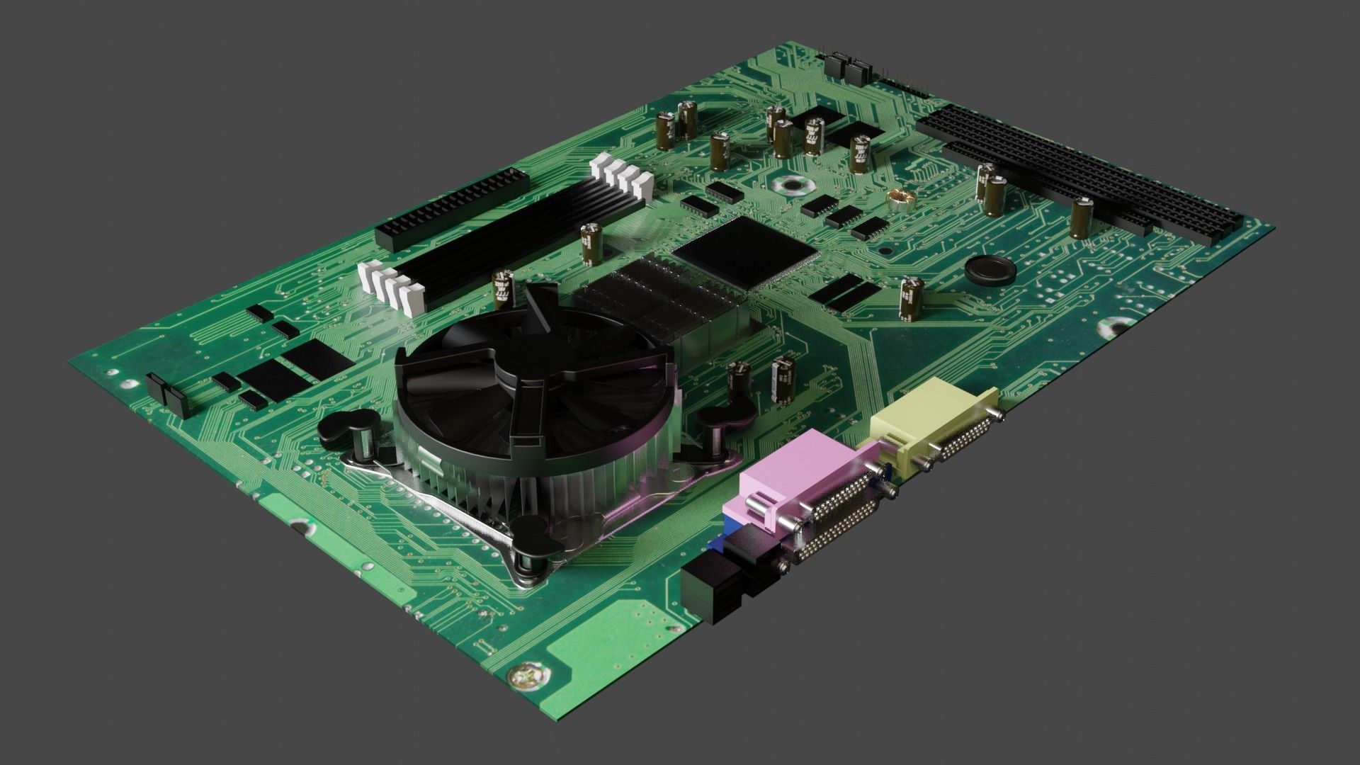 Motherboard cpu board 3D model_7
