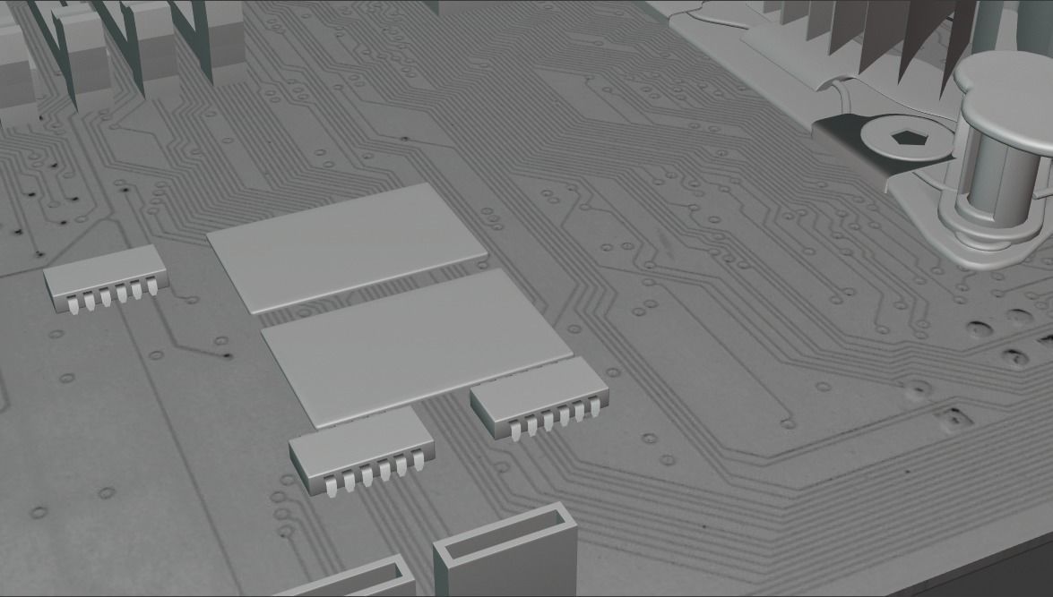 Motherboard cpu board 3D model_43