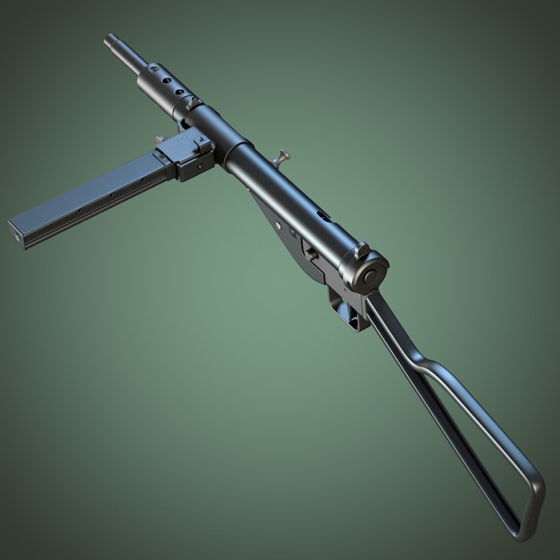 Sten Mark II submachine gun 3D model_2