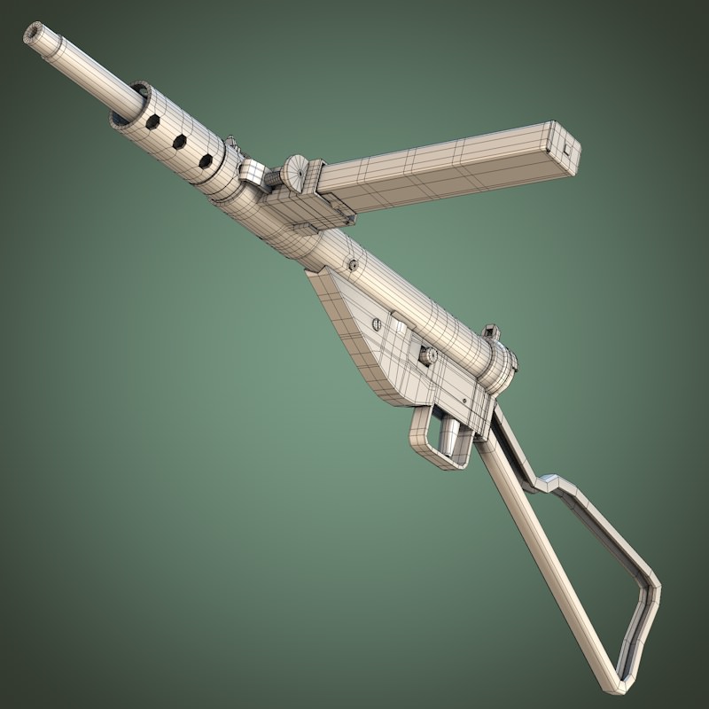 Sten Mark II submachine gun 3D model_9