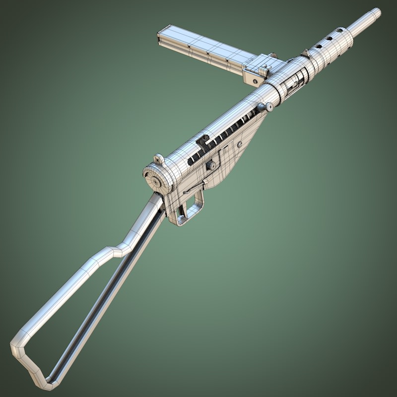 Sten Mark II submachine gun 3D model_6