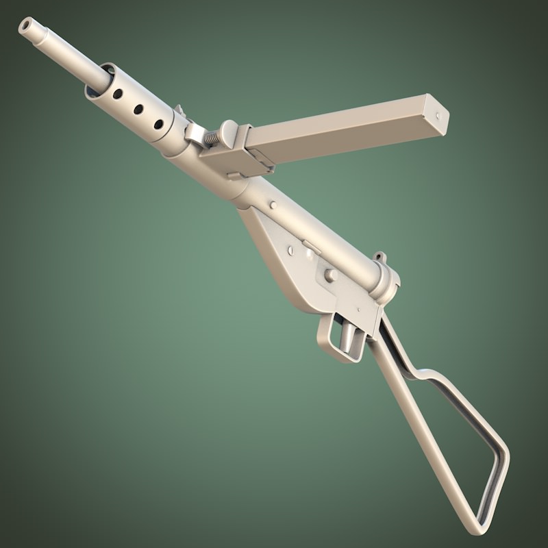 Sten Mark II submachine gun 3D model_7