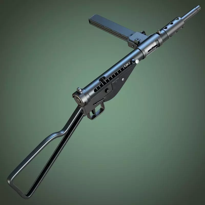Sten Mark II submachine gun 3D model_0