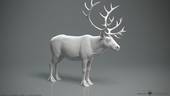 Reindeer Caribou - Highpoly Sculpture 3D model
