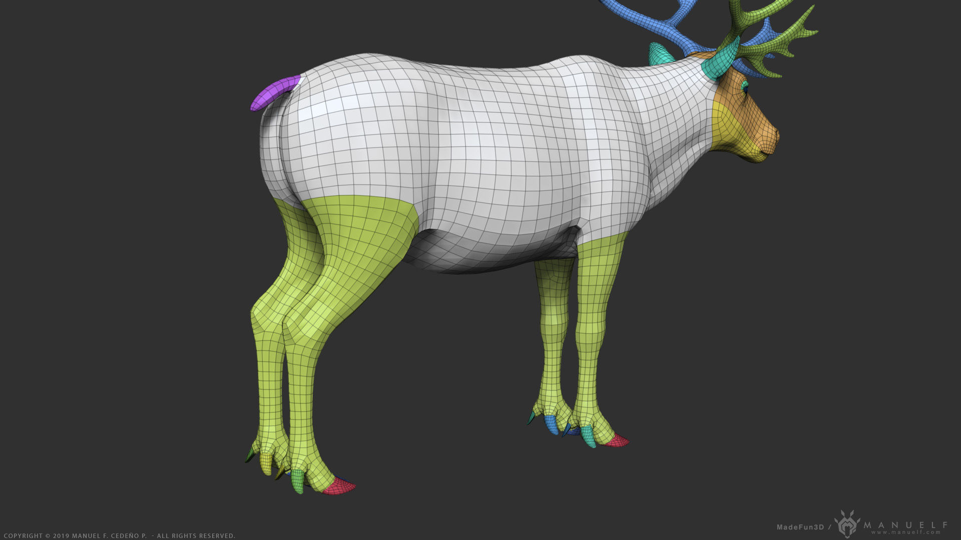 Reindeer Caribou - Highpoly Sculpture 3D model_23