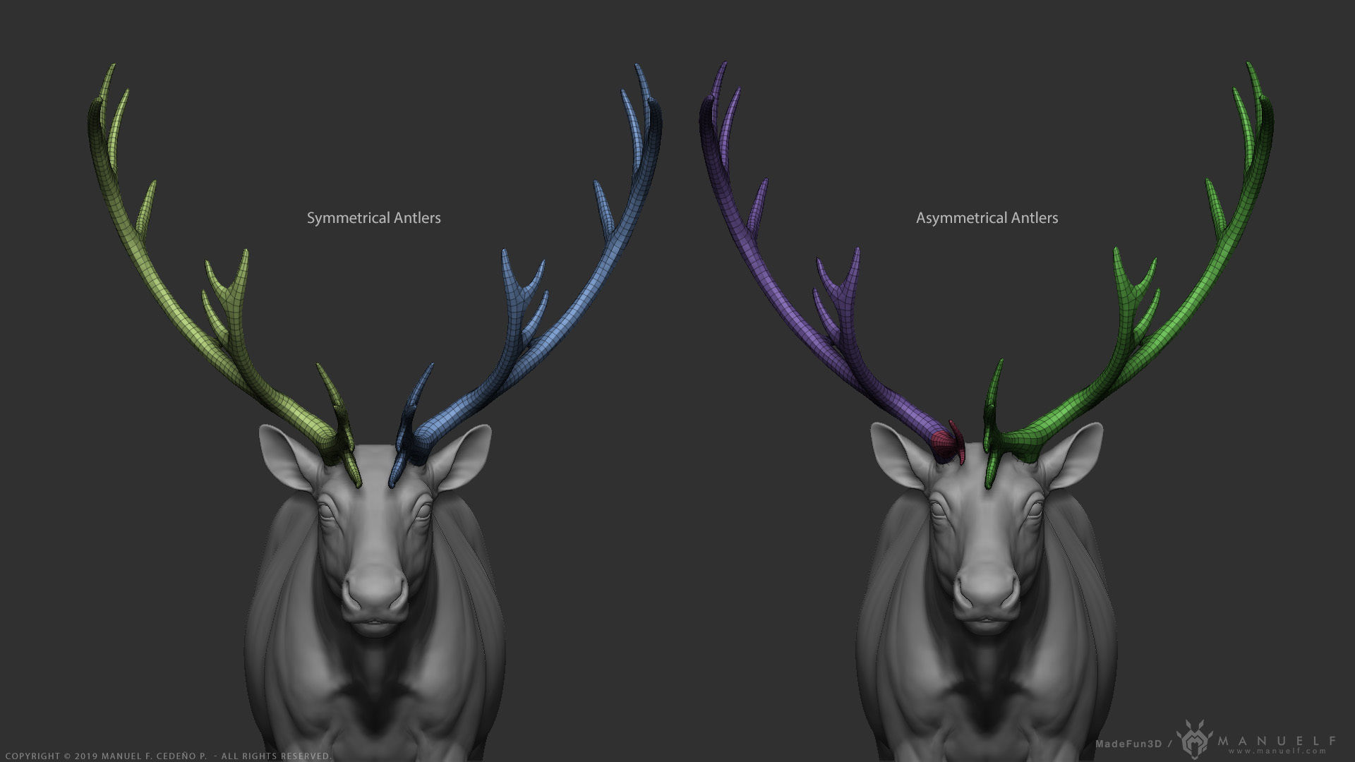 Reindeer Caribou - Highpoly Sculpture 3D model_26