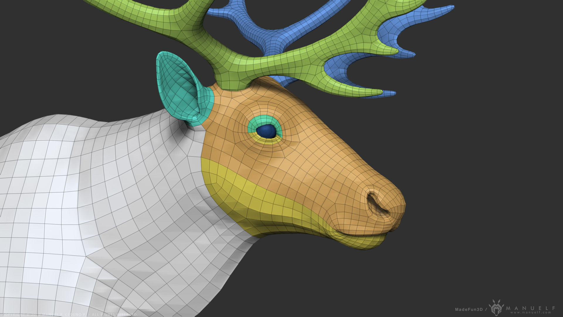 Reindeer Caribou - Highpoly Sculpture 3D model_24