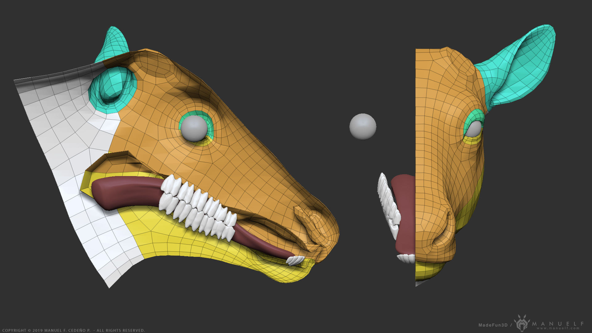 Reindeer Caribou - Highpoly Sculpture 3D model_25