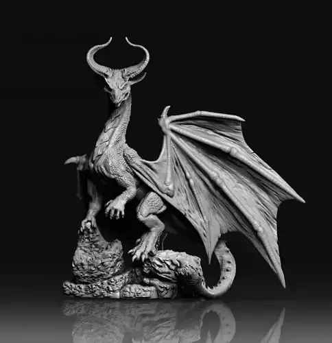 Dragon statue of 3D print model