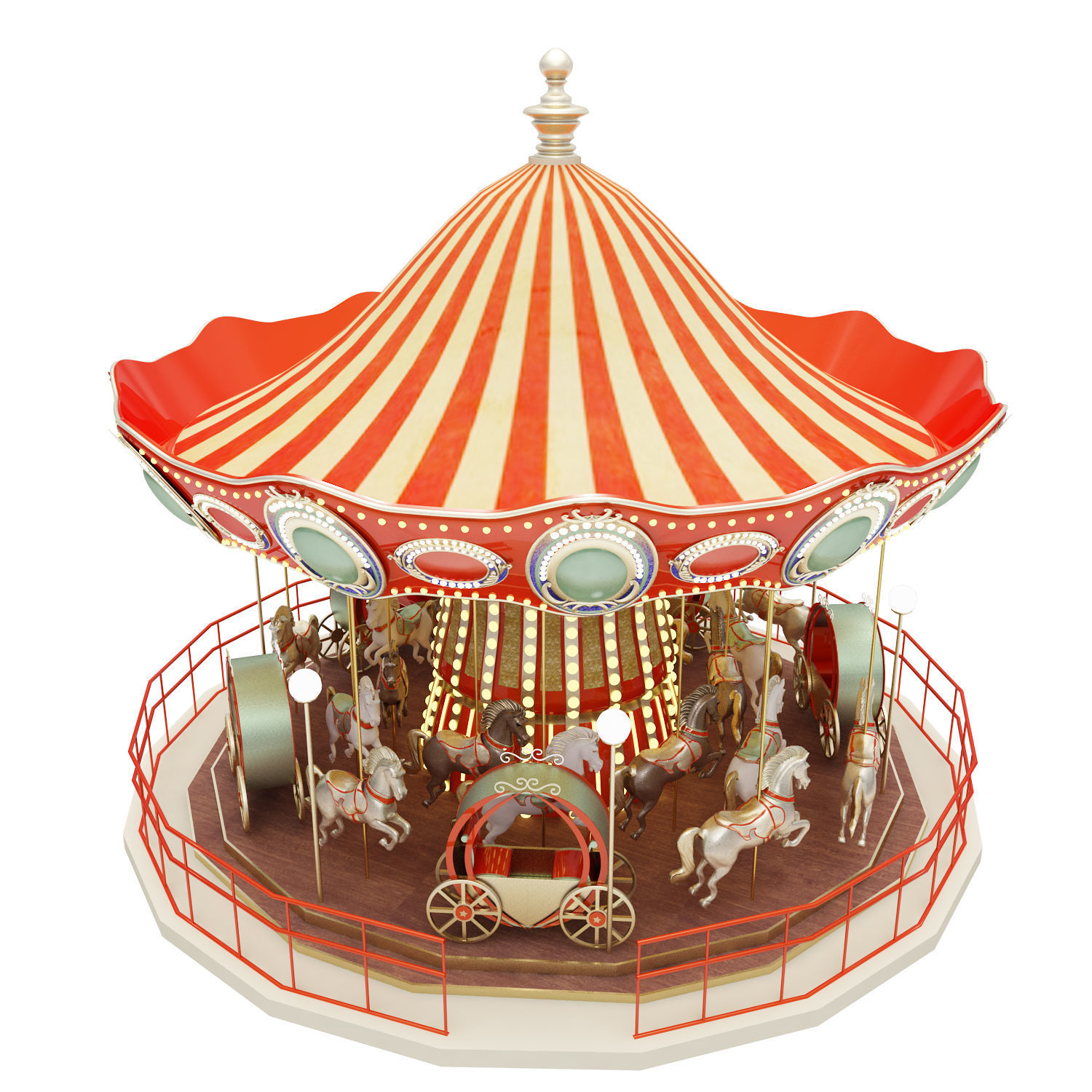 carousel 3D print model_5