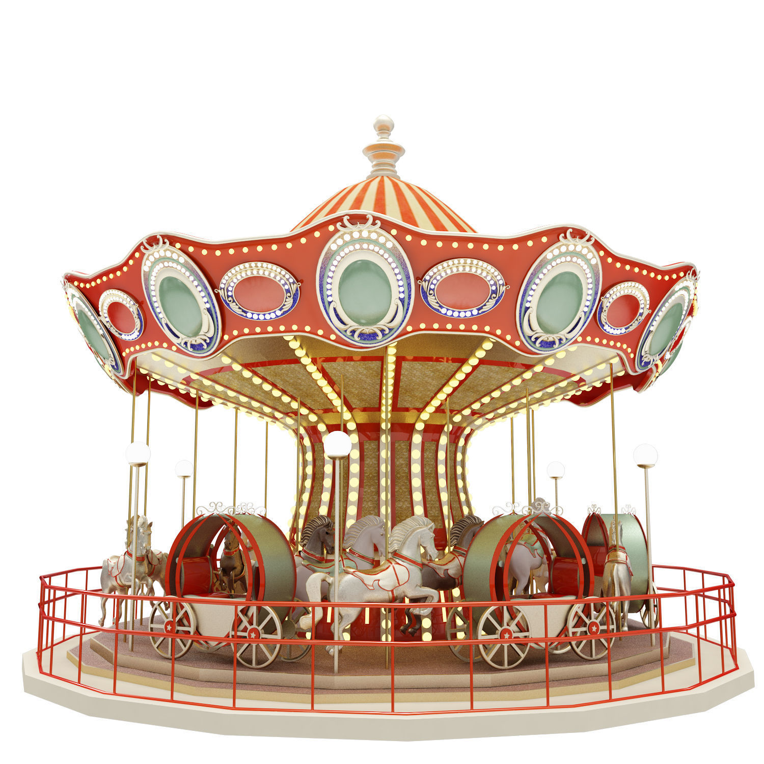 carousel 3D print model_10