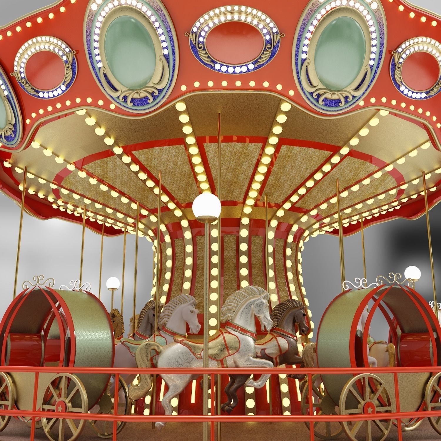 carousel 3D print model_3
