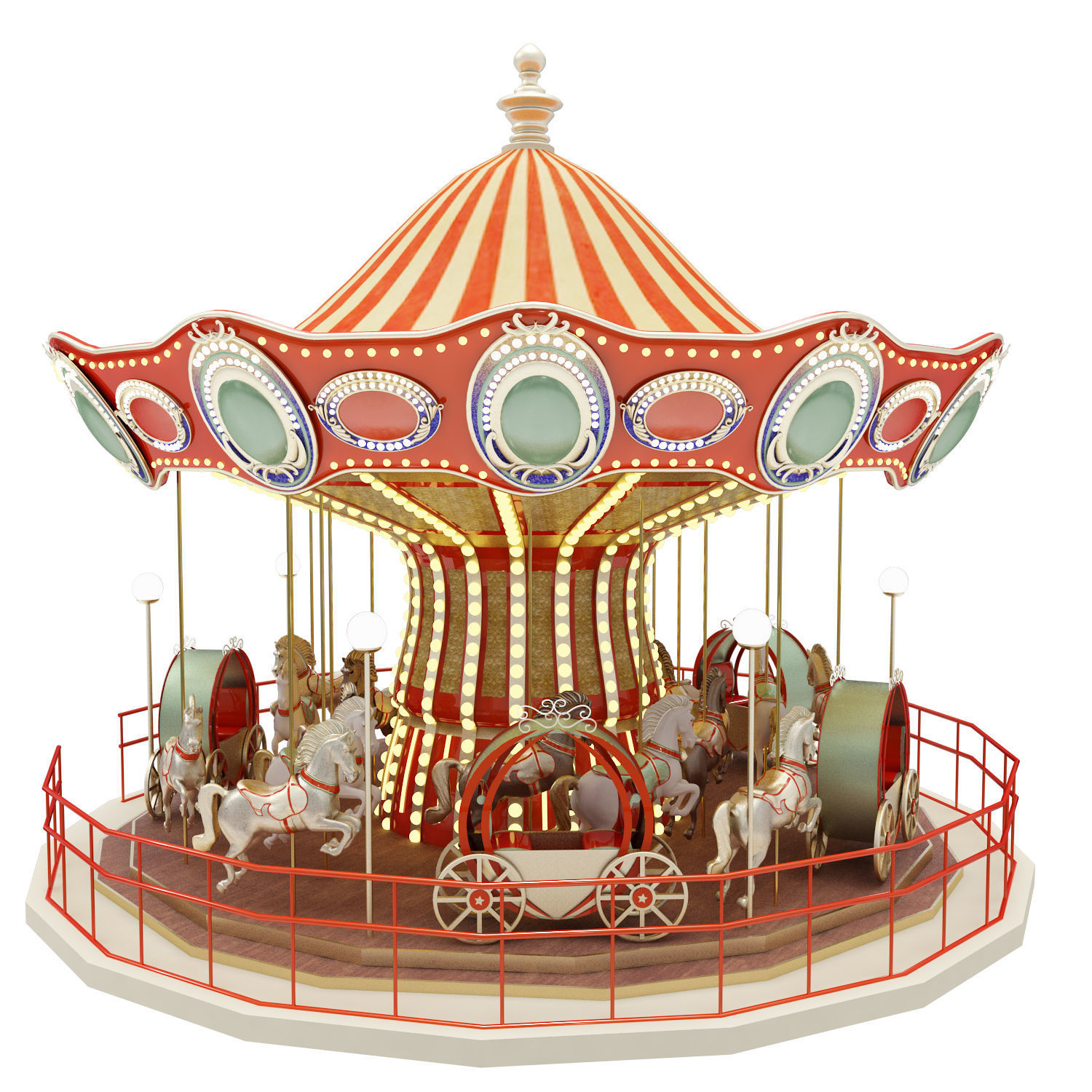 carousel 3D print model_9