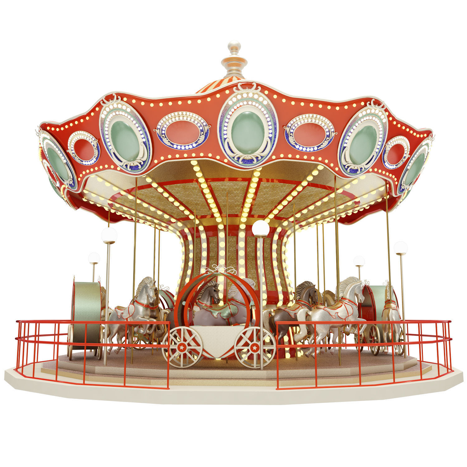 carousel 3D print model_4