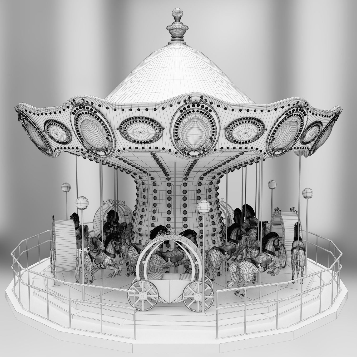 carousel 3D print model_17