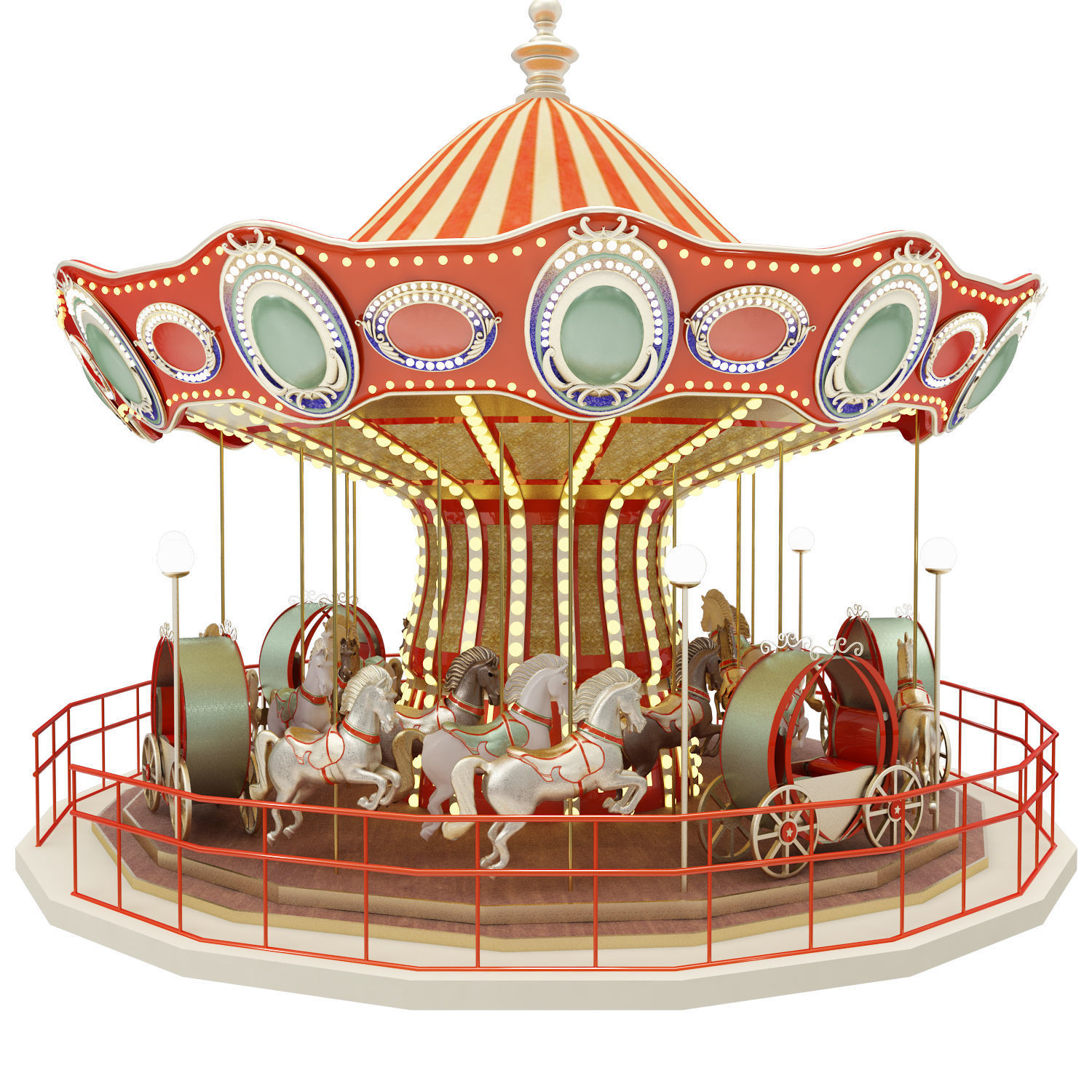 carousel 3D print model_6