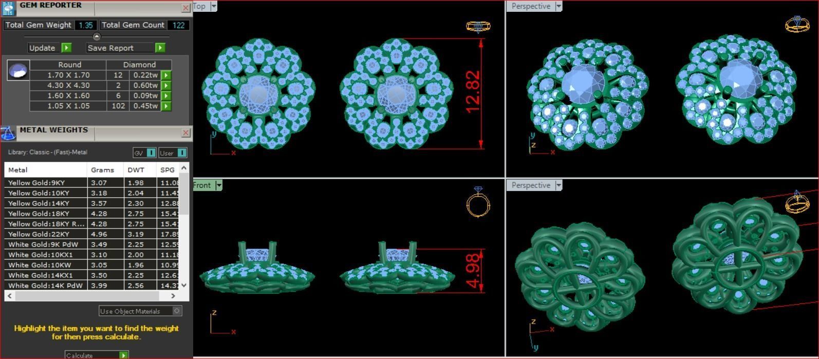 Diamond Earrings 208 3D print model_5