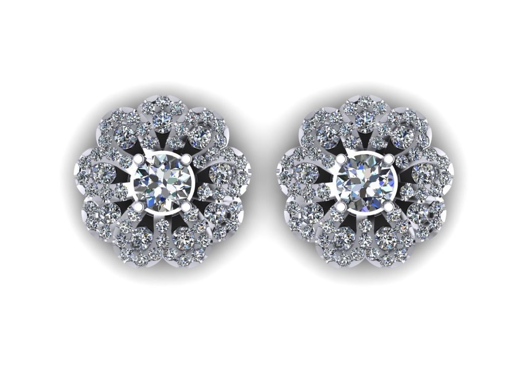 Diamond Earrings 208 3D print model_1