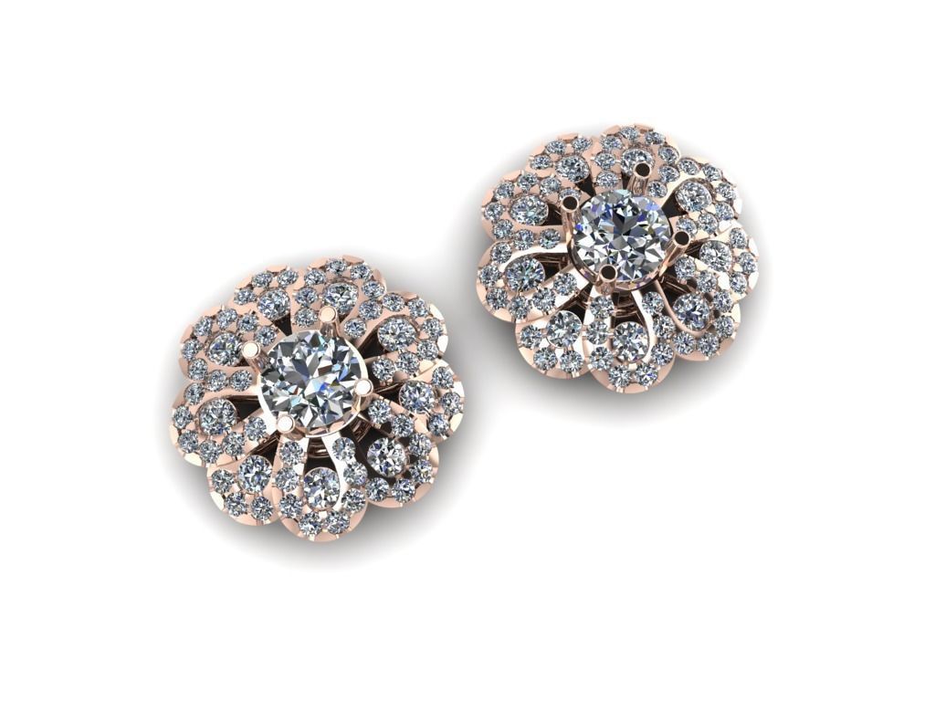 Diamond Earrings 208 3D print model_2