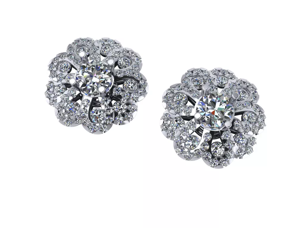 Diamond Earrings 208 3D print model_0