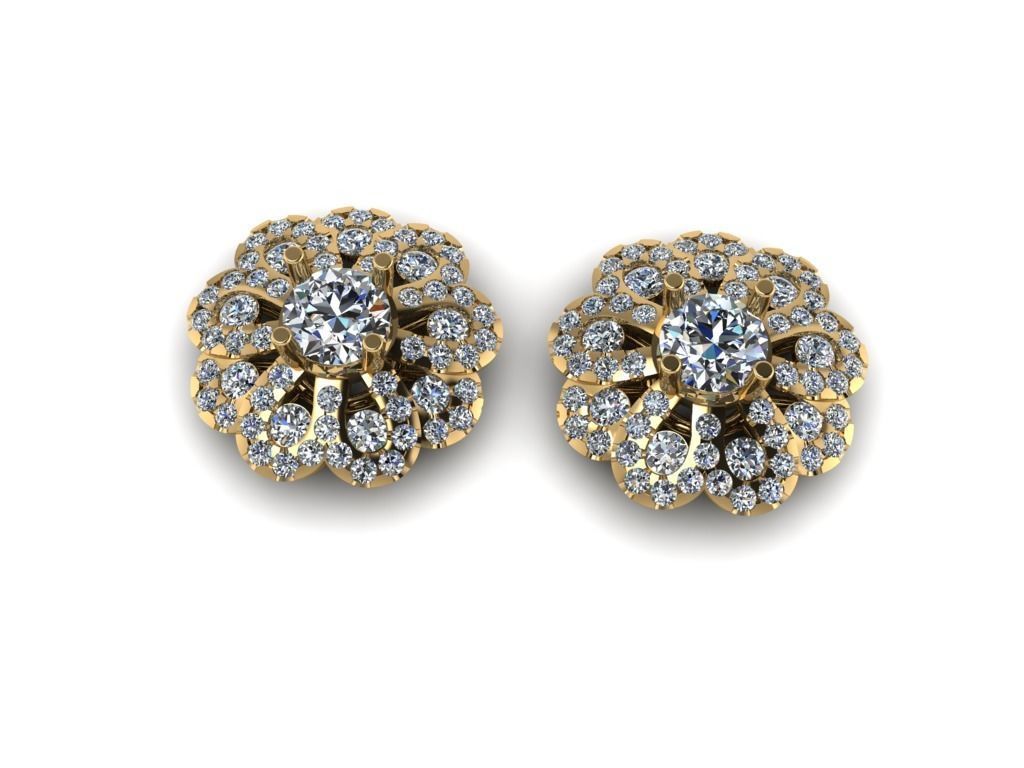 Diamond Earrings 208 3D print model_3