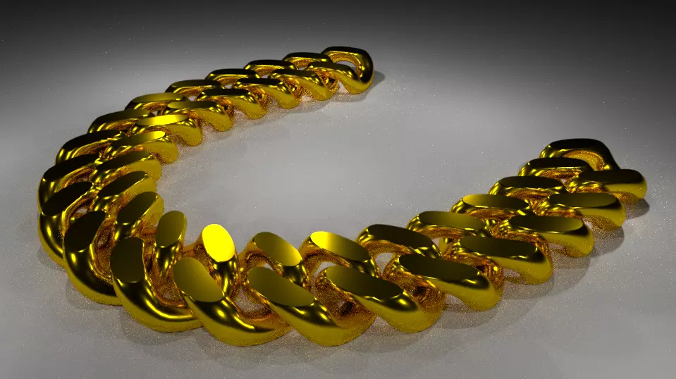 Cuban Chain  Low-poly 3D model_0