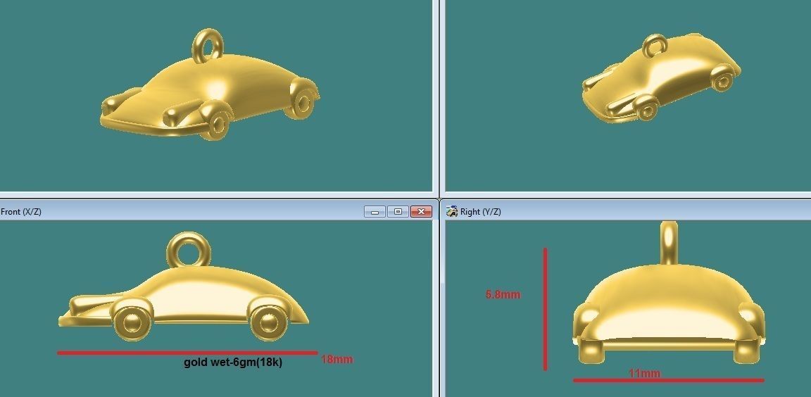 car pendent 3D print model_1