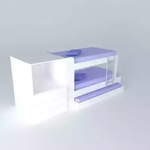 Bunk bed with auxiliary bed