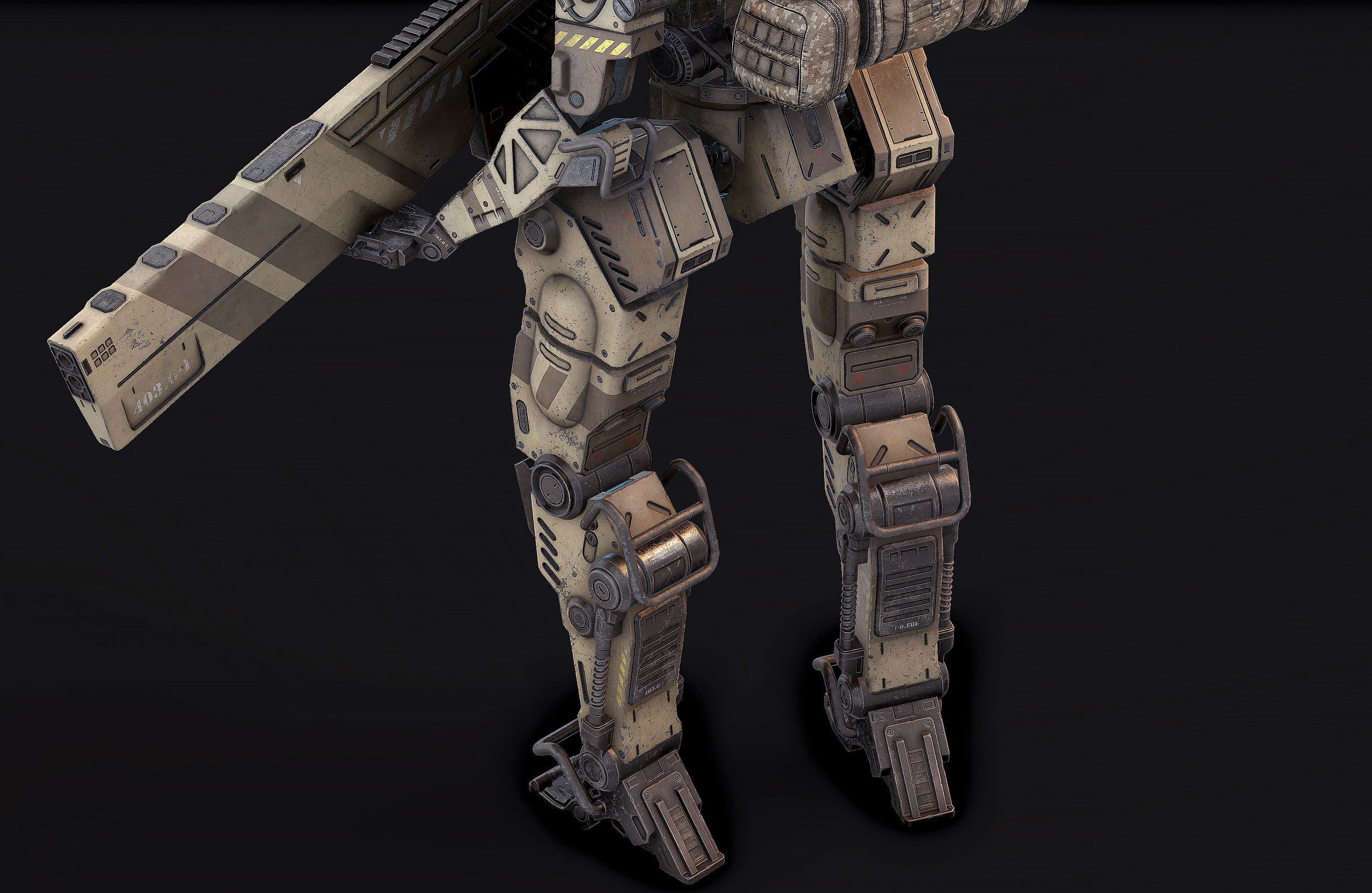 Robot Soldier low poly Low-poly 3D model_7