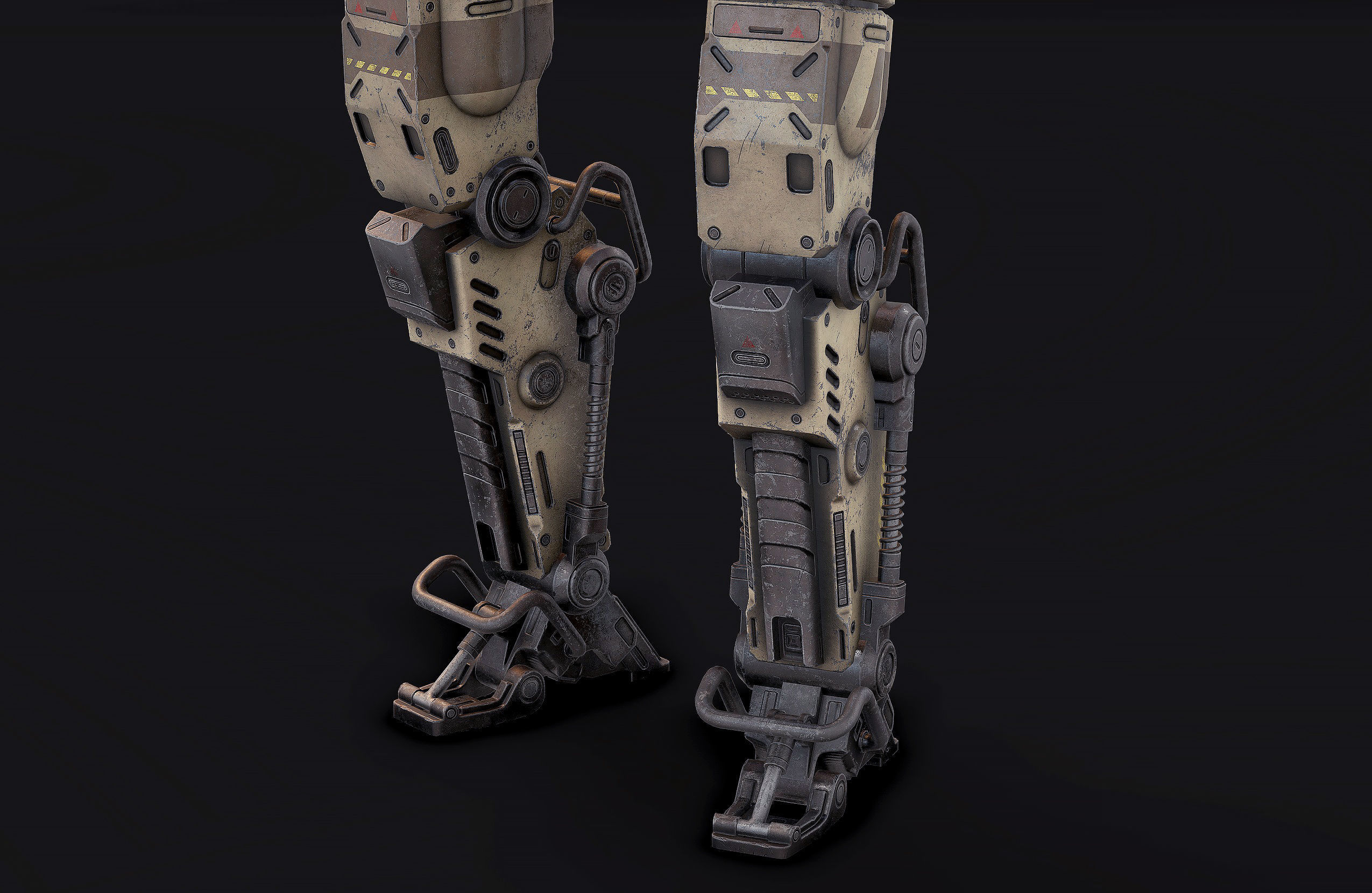 Robot Soldier low poly Low-poly 3D model_6