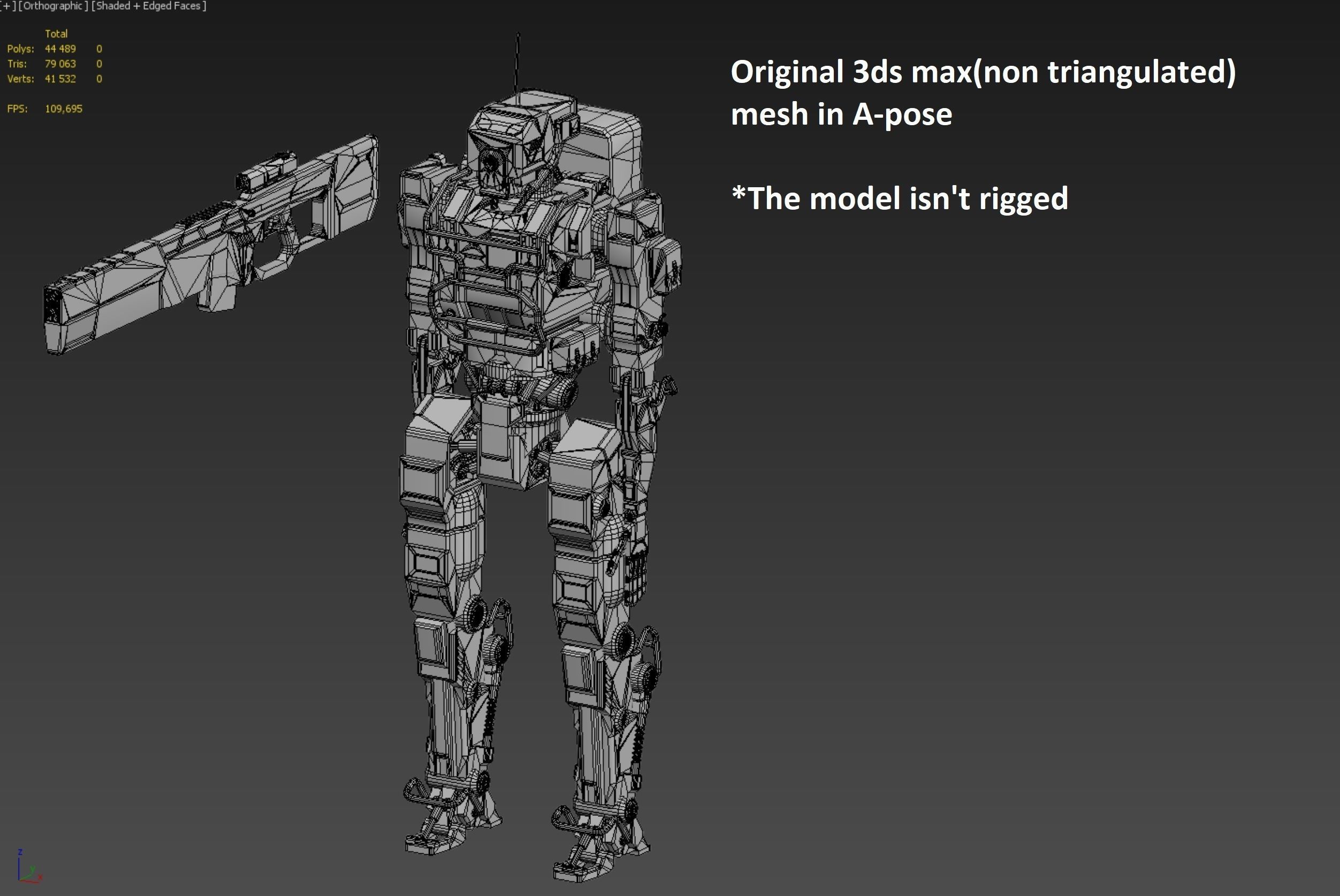 Robot Soldier low poly Low-poly 3D model_11