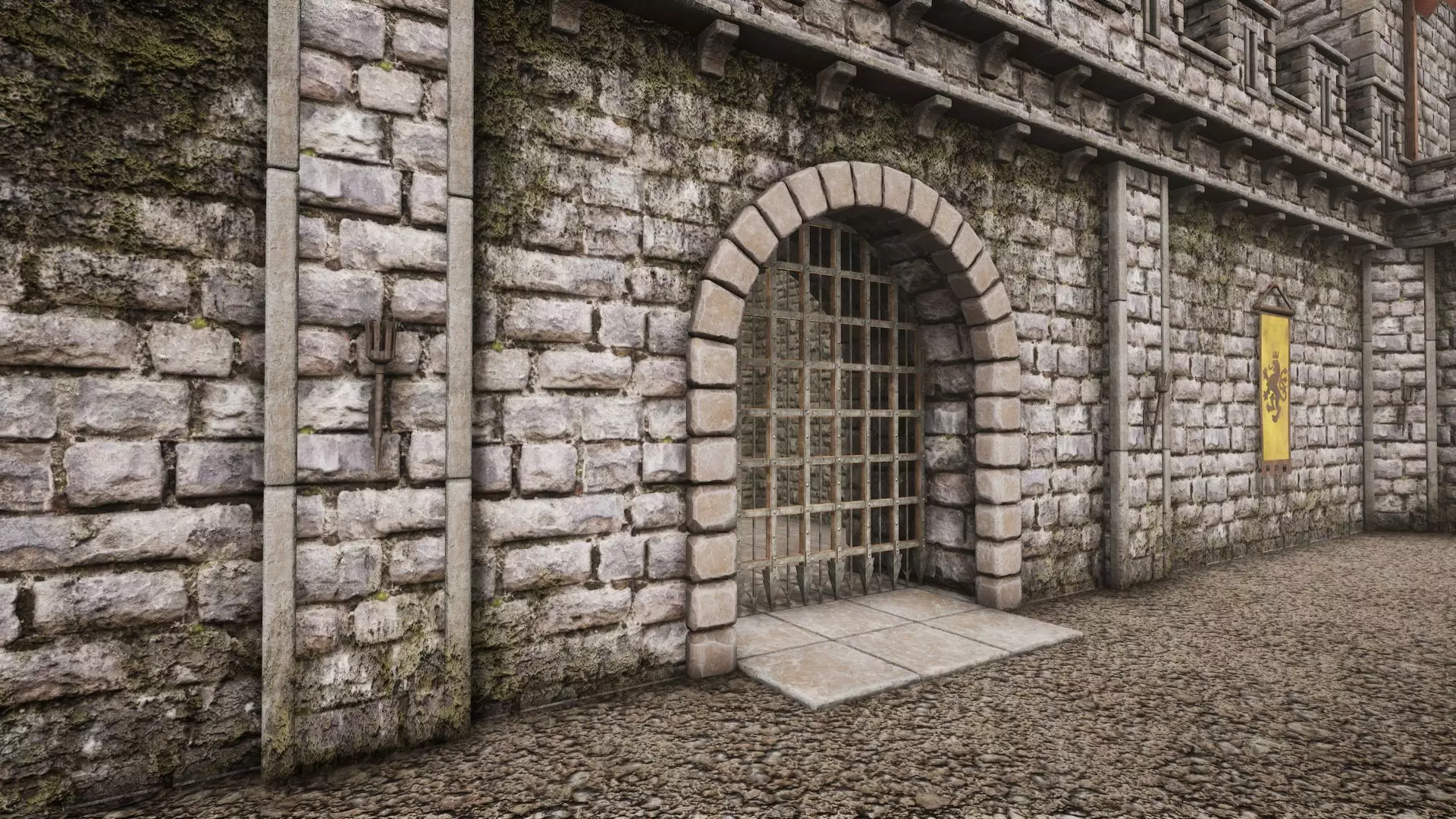 HQ Medieval Battle Arena Low-poly 3D model