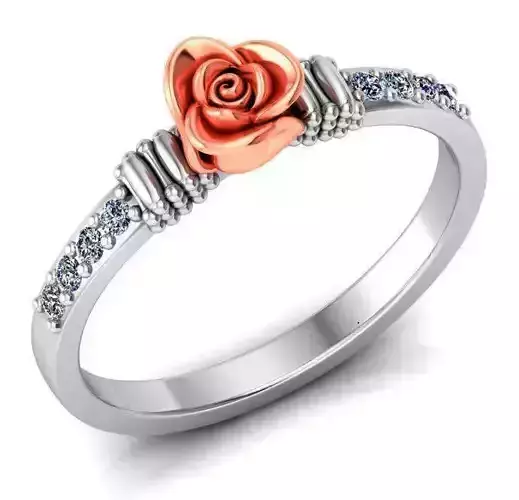 Rose Ring Flower with stones 31