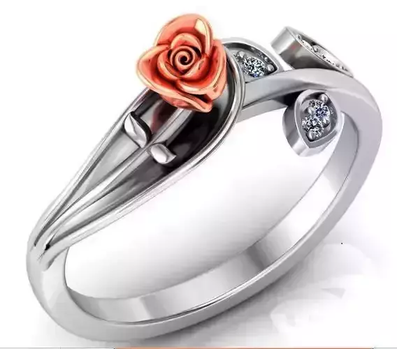 Rose Ring Flower with stones 30