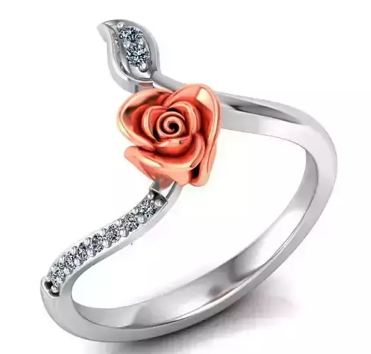 Rose Ring Flower with stones 28