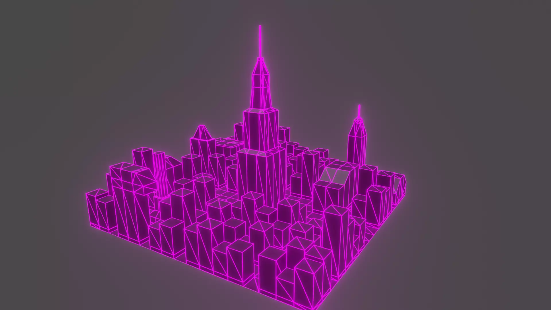 Neon City Low-poly 3D model