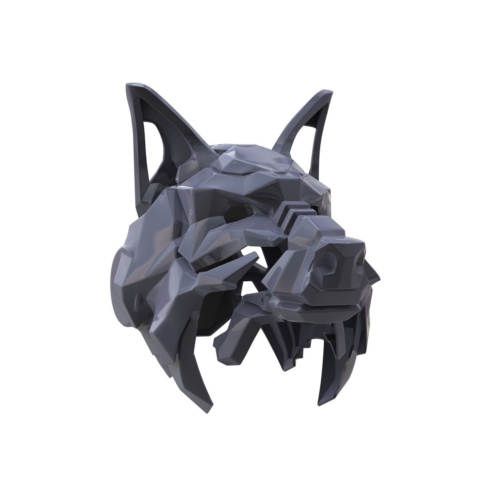 Wolf helmet 3D print model_6
