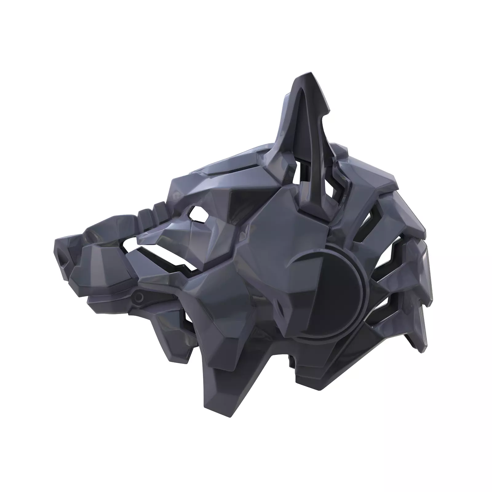 Wolf helmet 3D print model_0