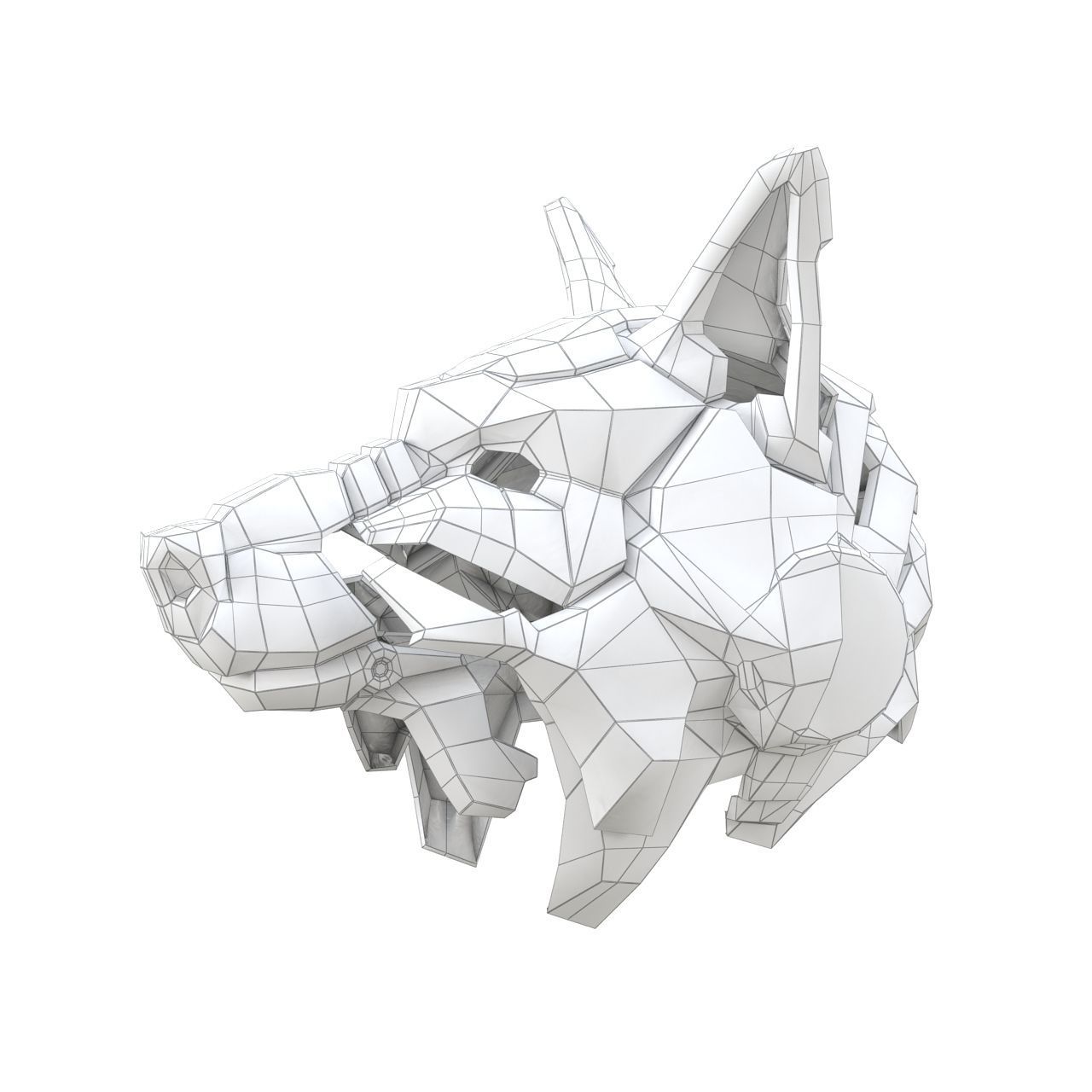 Wolf helmet 3D print model_11