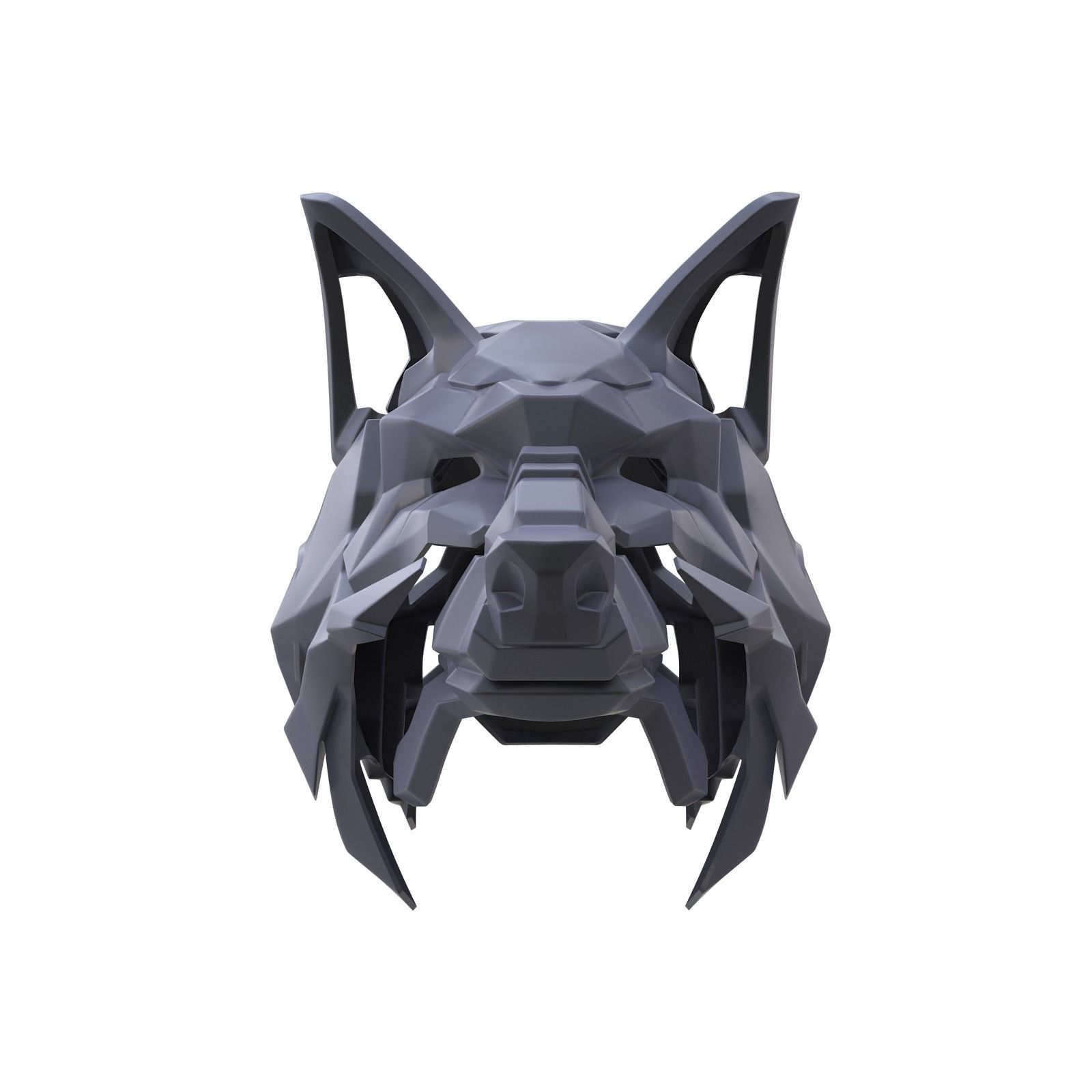 Wolf helmet 3D print model_7