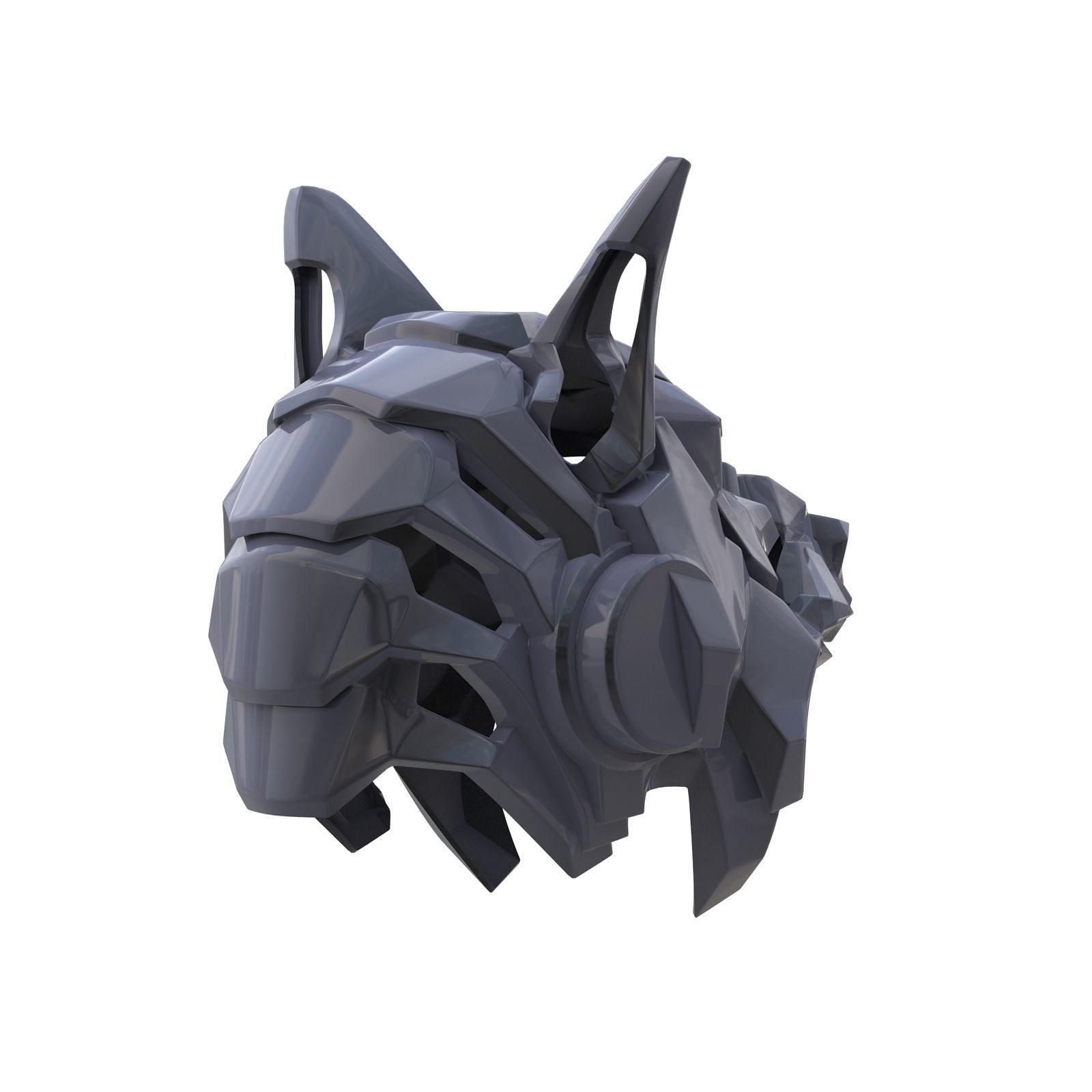 Wolf helmet 3D print model_1