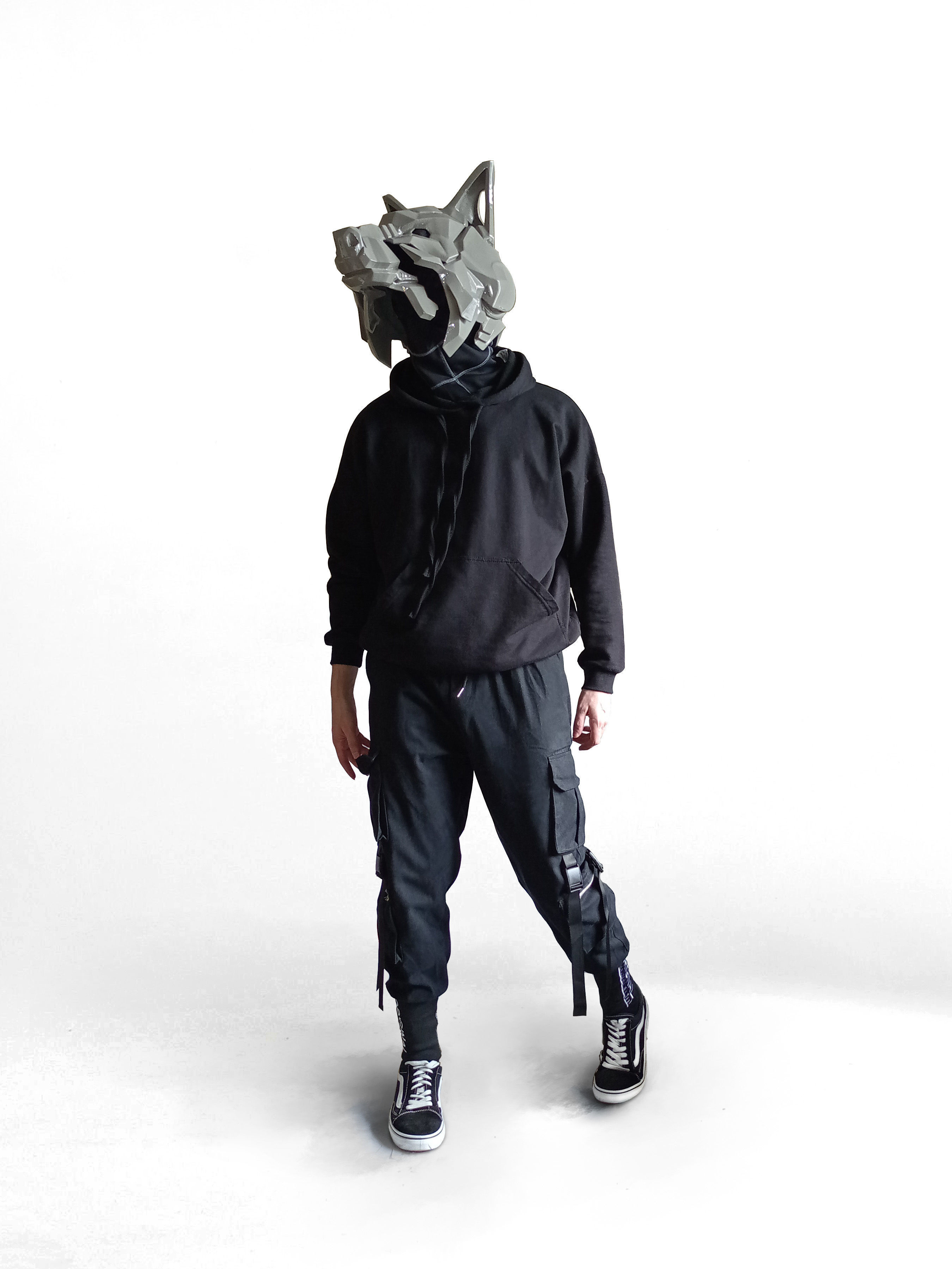 Wolf helmet 3D print model_3